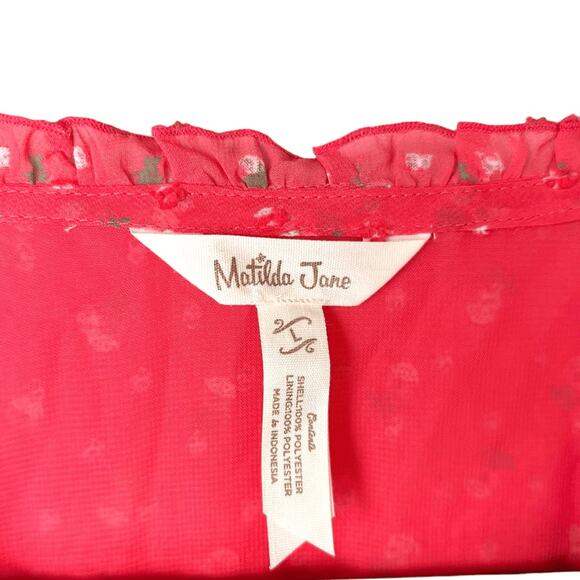 MATILDA JANE Women's Must Be Love Blouse Coral-Red Sz L - Picture 3 of 9